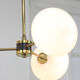 Mid-century brass and opaline glass chandelier