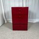 Small workshop furniture in red lacquered pine, 1980.