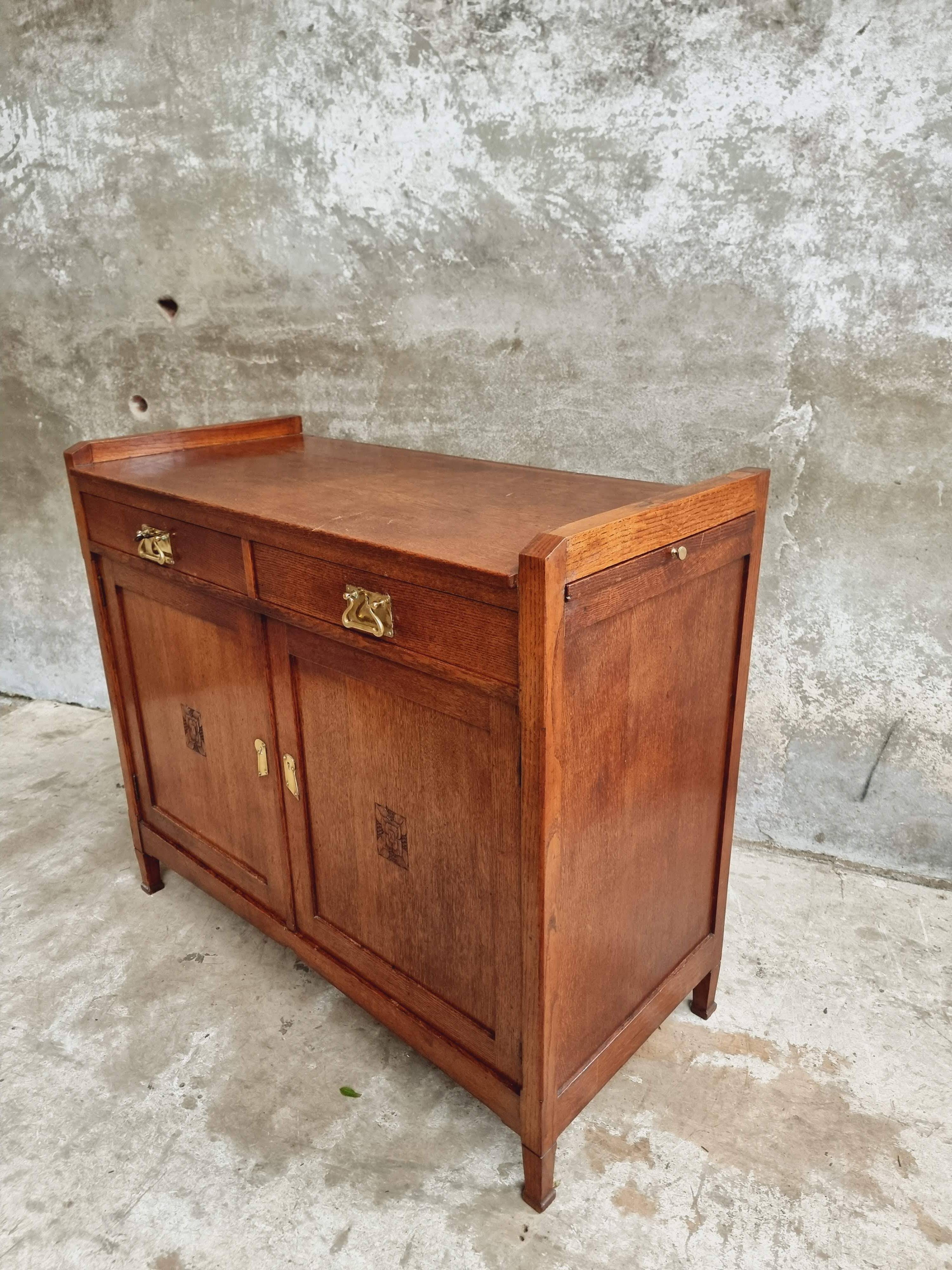 Antique sideboard chest of drawers Art Deco oak