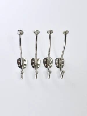 Up to 4 Adolf Loos Art Nouveau Nickel Brass Wall Hooks Café Capua Vienna