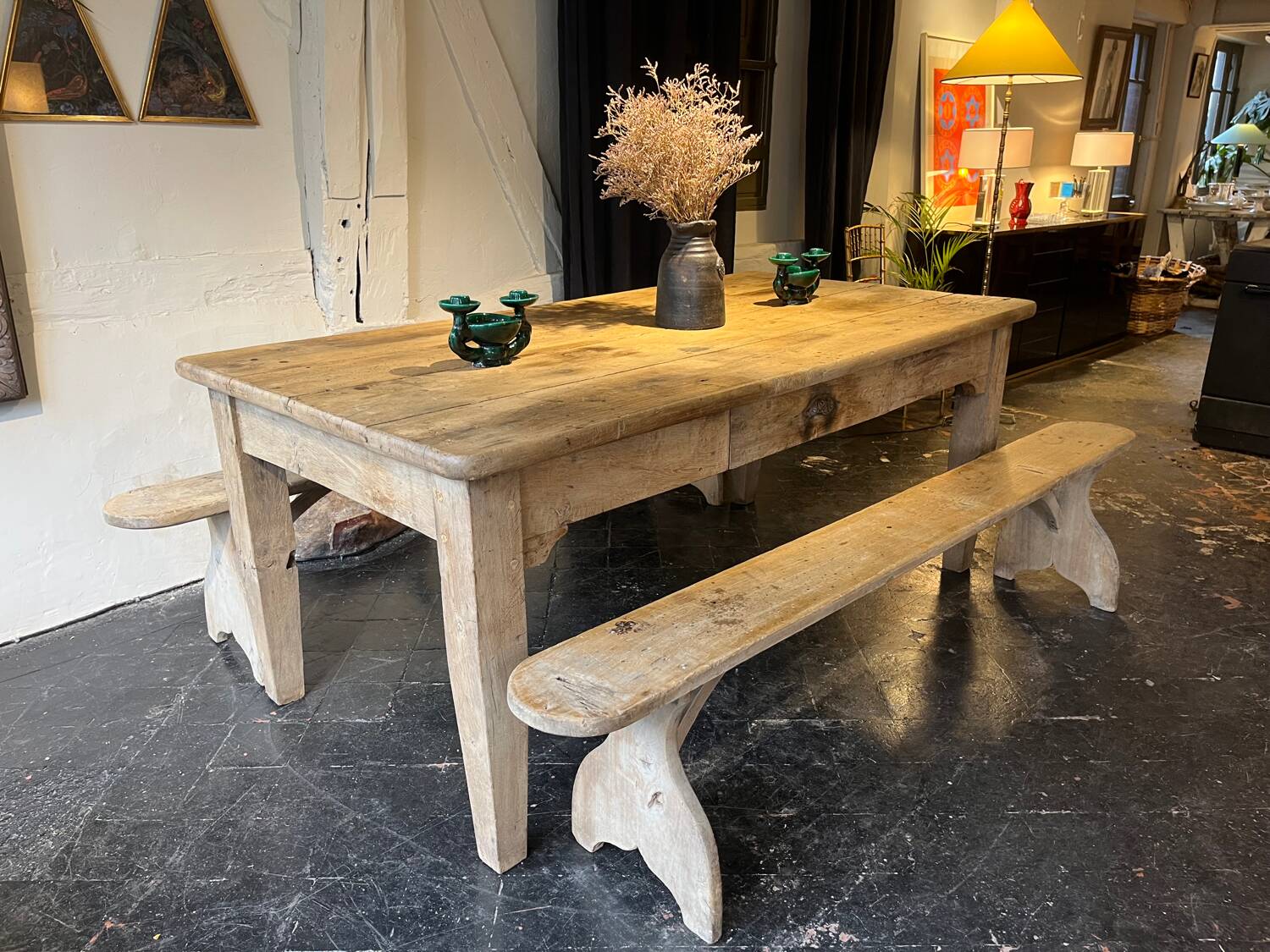 Farmhouse table, 19th century.