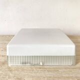 Square holophane ceiling light, industrial style, 1960s