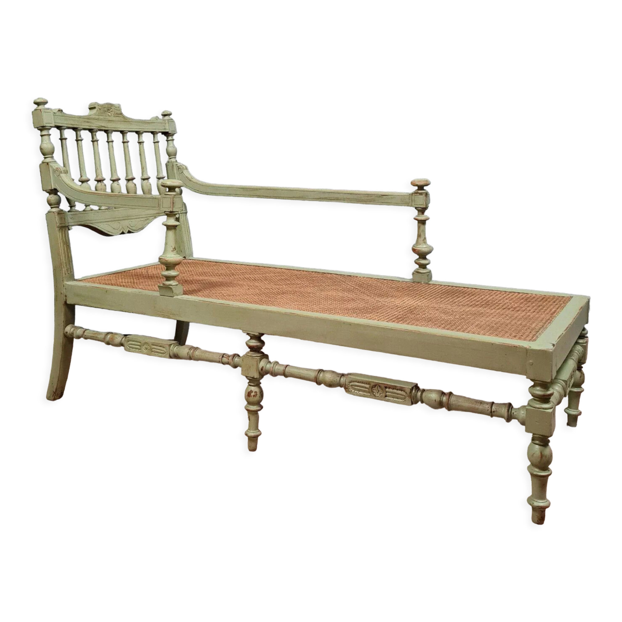 Recamier or provençal rest bench Napoleon III era in lacquered wood