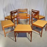 Extendable table set and six Scandinavian Teak Mc Intosh chairs