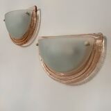Murano glass half moon wall lights from the 80s (X2)