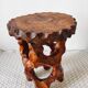Biomorphic stool in carved wood – Vintage organic work from the 1960s.