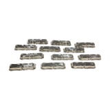 Lot of 12 silver metal knive holders