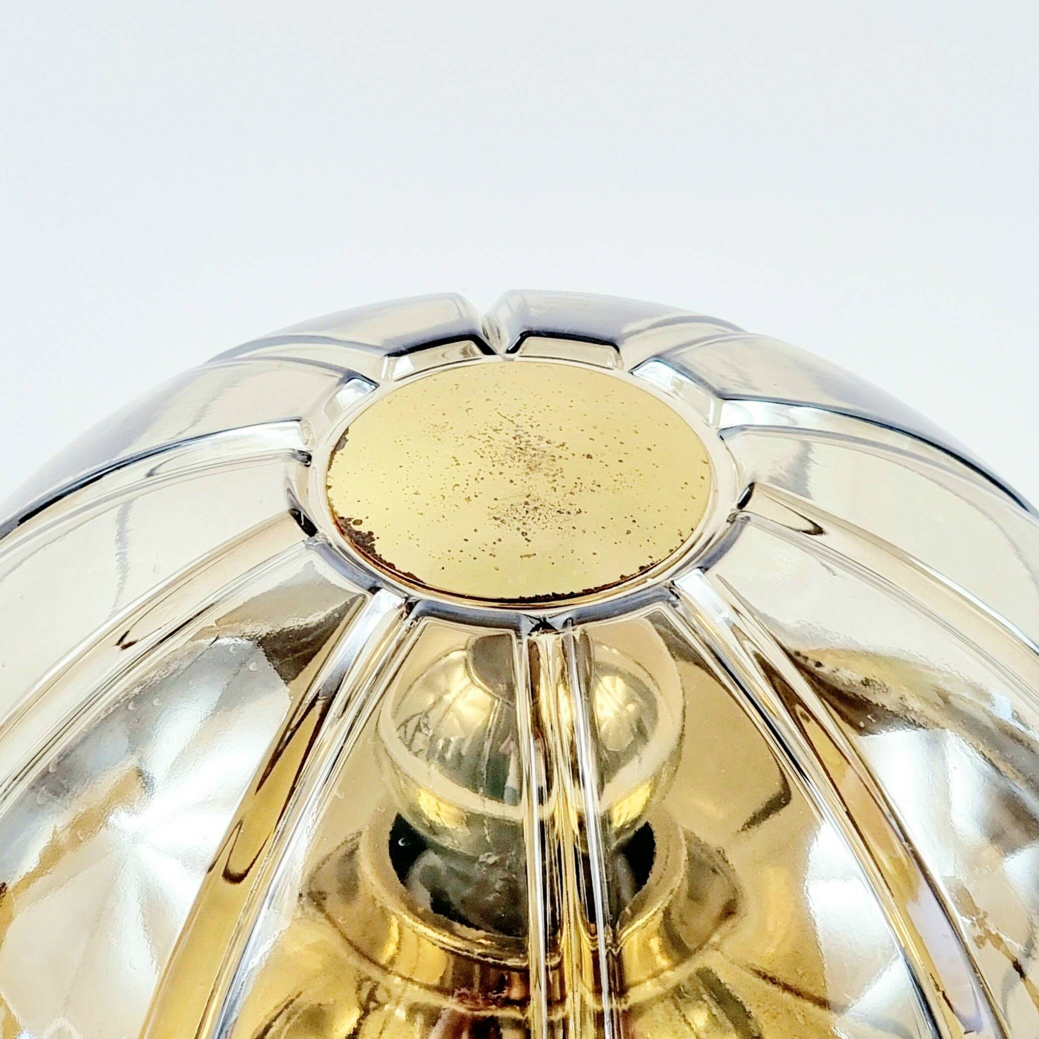 Mid-Century Glass & Brass Ceiling Light from Limburg, Germany, 1960s