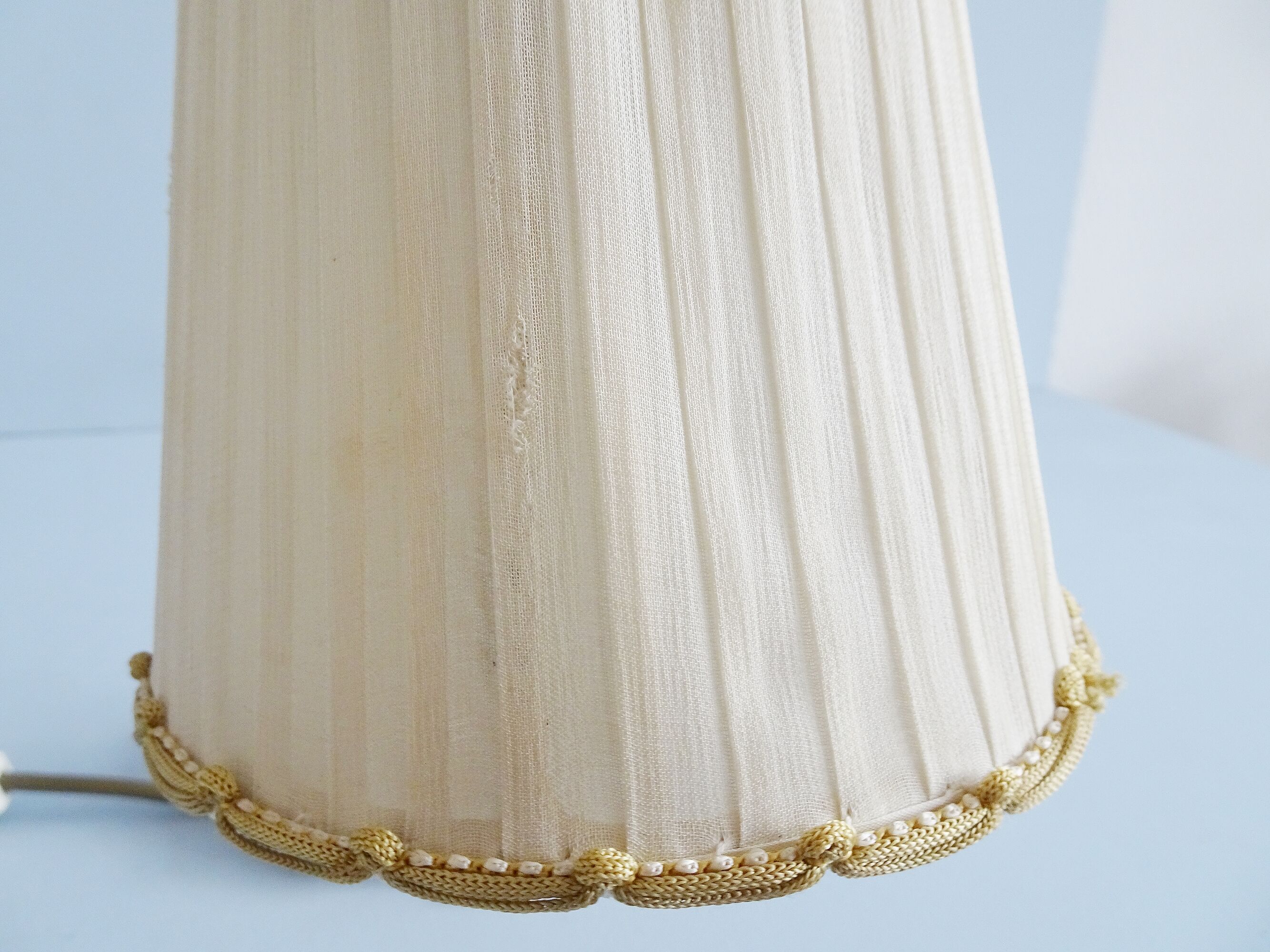 Bedside lamps set metal with fabric shades