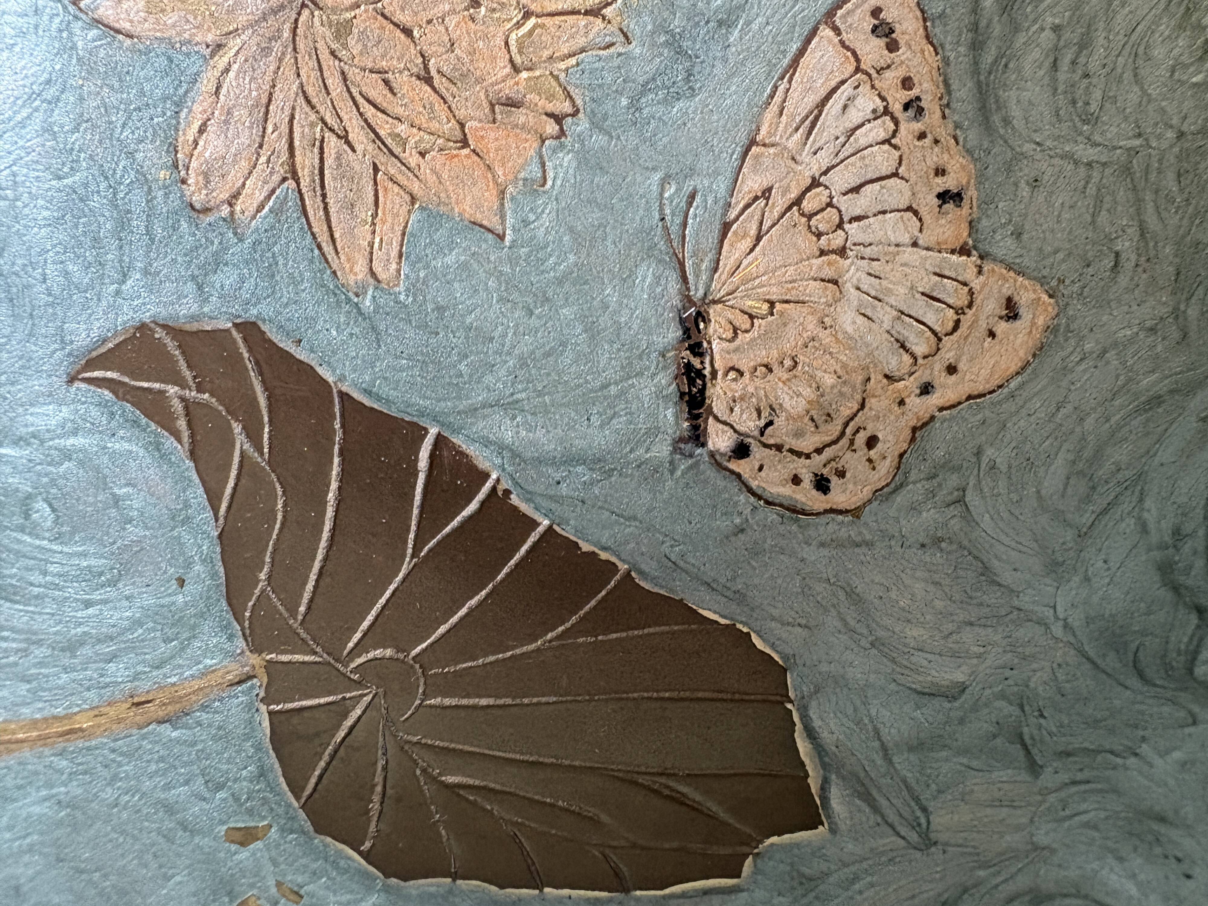 Large enamelled brass bowl
