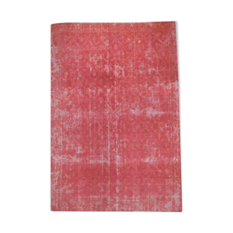Distressed red turkish vintage rug 303x209 cm