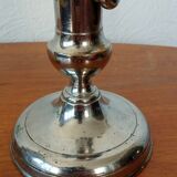 Pair of chrome-plated brass candlesticks