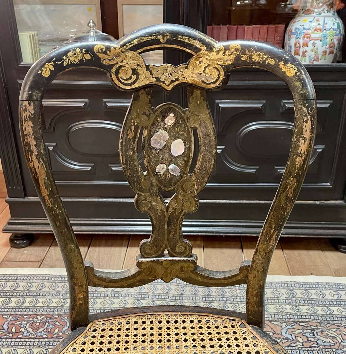 Napoleon III chair in blackened wood