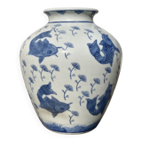 Chinese blue and white fish vase
