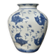 Vase chinois bleu et blanc poisson