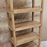 Ancien rack, étagère d'atelier en teck birman