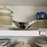 Silver stainless steel gravy boat