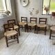 6 straw and oak chairs, mountain furniture