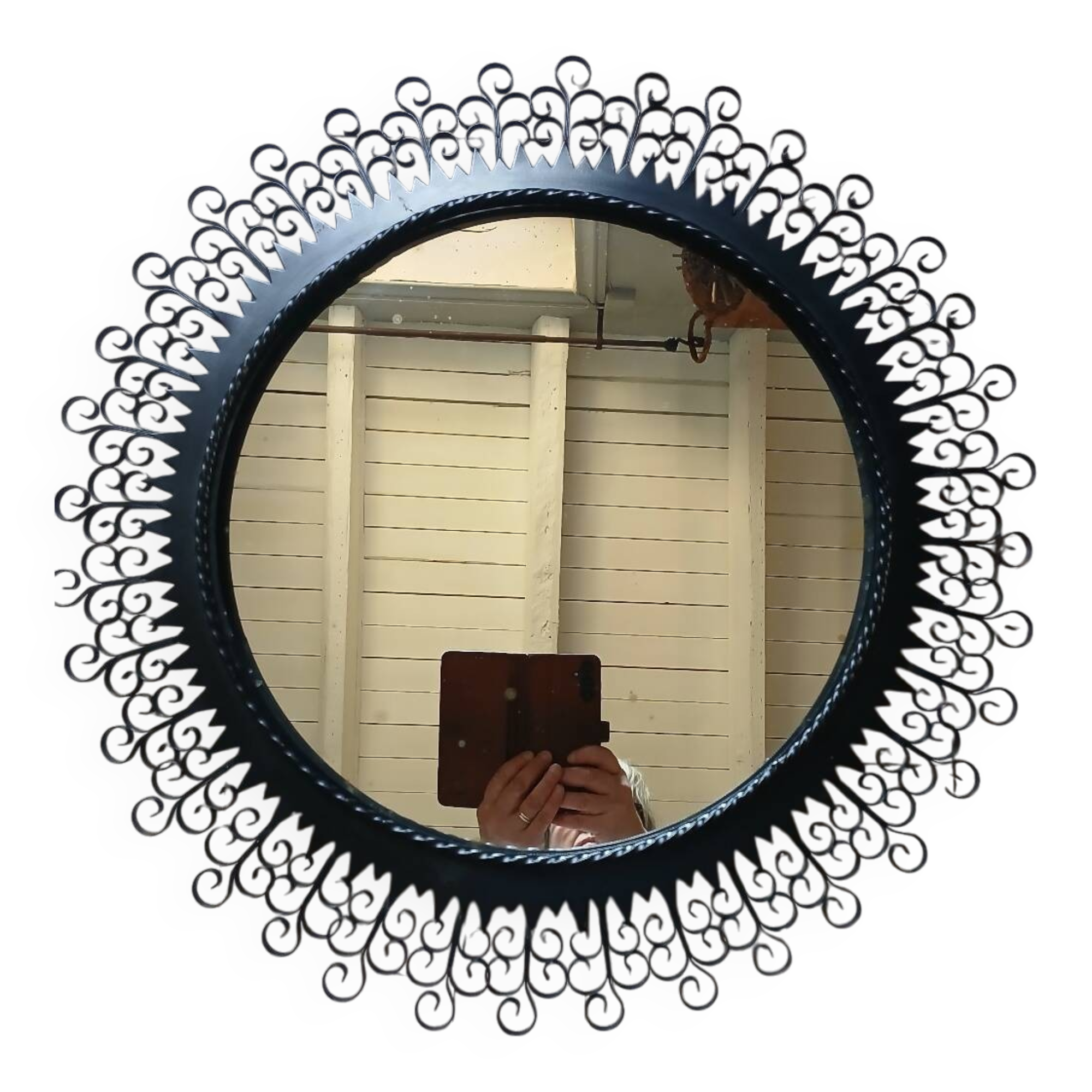 Miroir ancien en fer forgé Chaty Vallauris