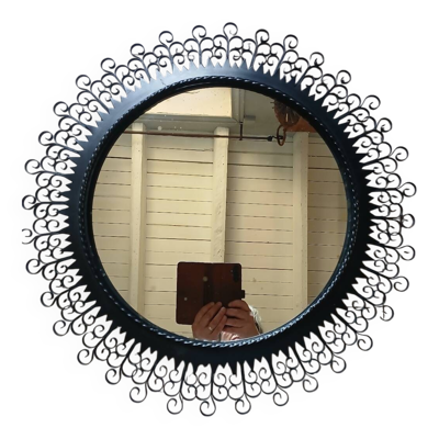 Miroir ancien en fer forgé Chaty Vallauris