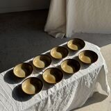 Set of 8 brown-rimmed stoneware deep plates Atelier Saint Simon D19.5