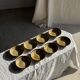 Set of 8 brown-rimmed stoneware deep plates Atelier Saint Simon D19.5