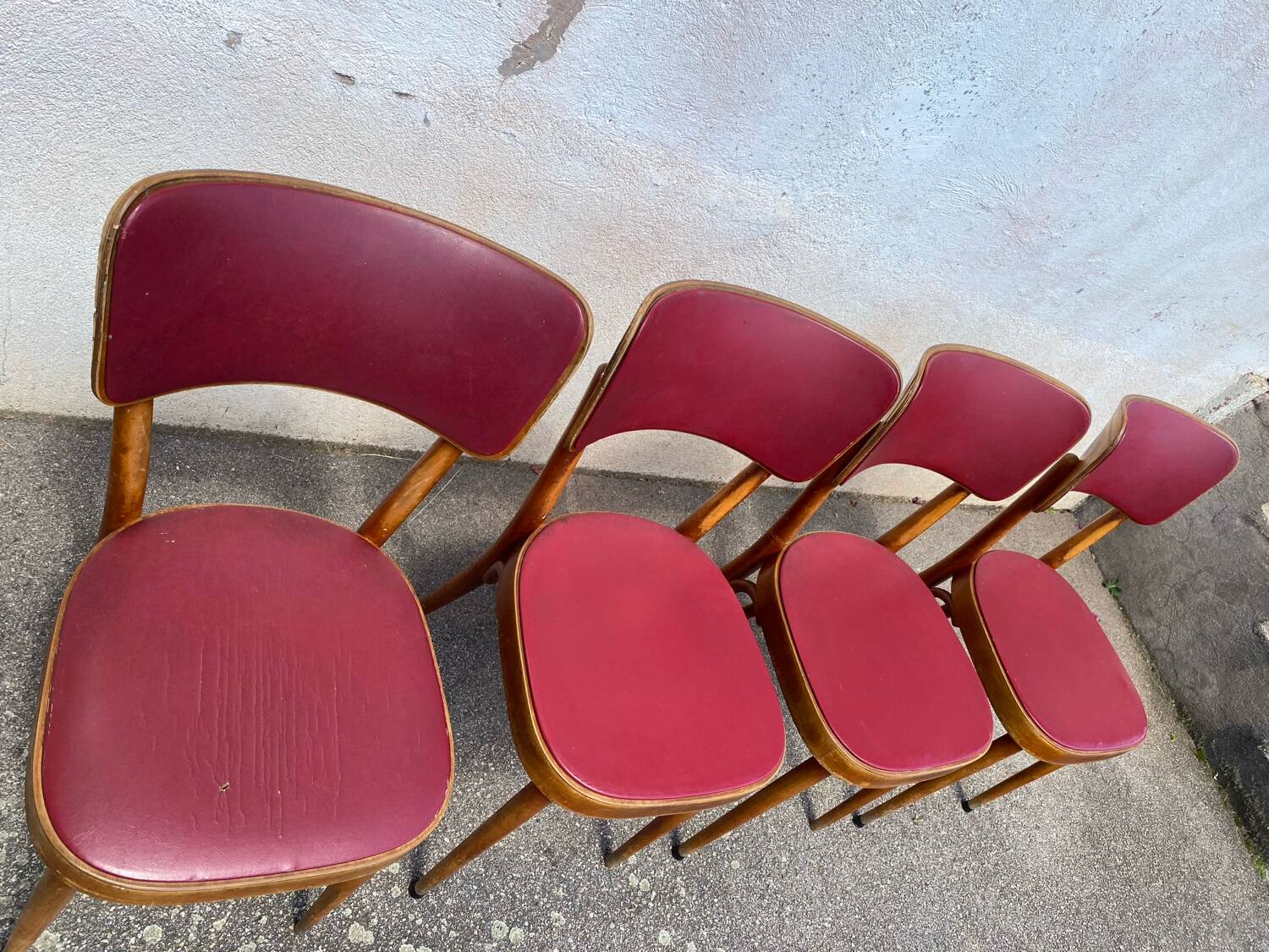 Set of 4 Baumann vinyl bistro chairs