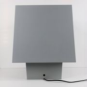 Grey metal cubic design lamp, coloured filters and Japanese signature.