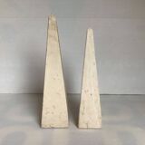 Pair of Fratelli Mannelli travertine bookends