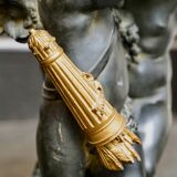 Guéridon en bronze et marbre, Psyché et Cupidon, Auguste Moreau (1834-1917)