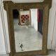 Large table mirror or trumeau gilded wood and stucco frame - late 19th or early 20th century