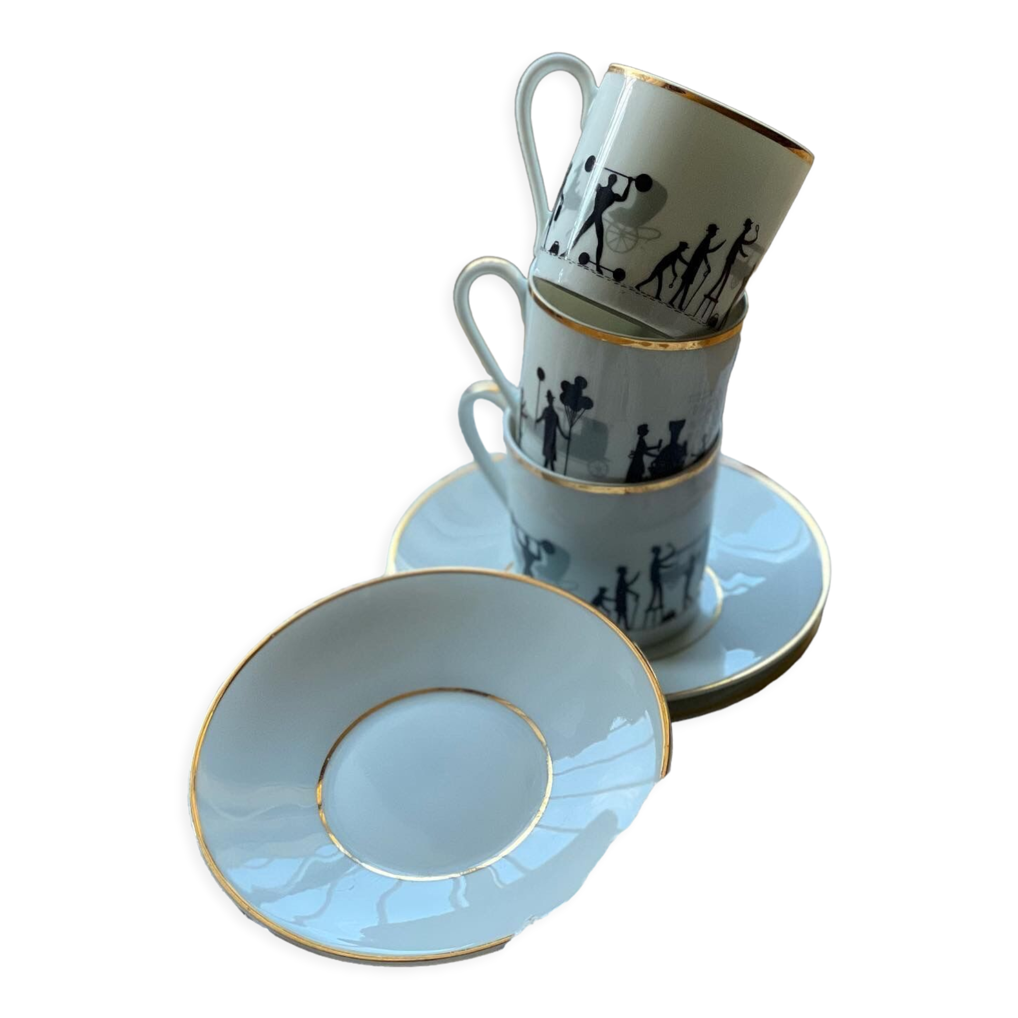 Limoges porcelain coffee cups / Wink to Mr. Silhouette Étienne