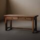 Antique work table/console in solid oak, Auvergne, circa 1900