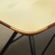1960s vintage table made of wood and metal with a glass top, Italy.