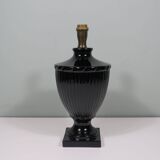 Black ceramic mirror lamp base, 1960-1970 Italy
