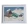 Tableau naïf, paysage de montagne sous la neige.