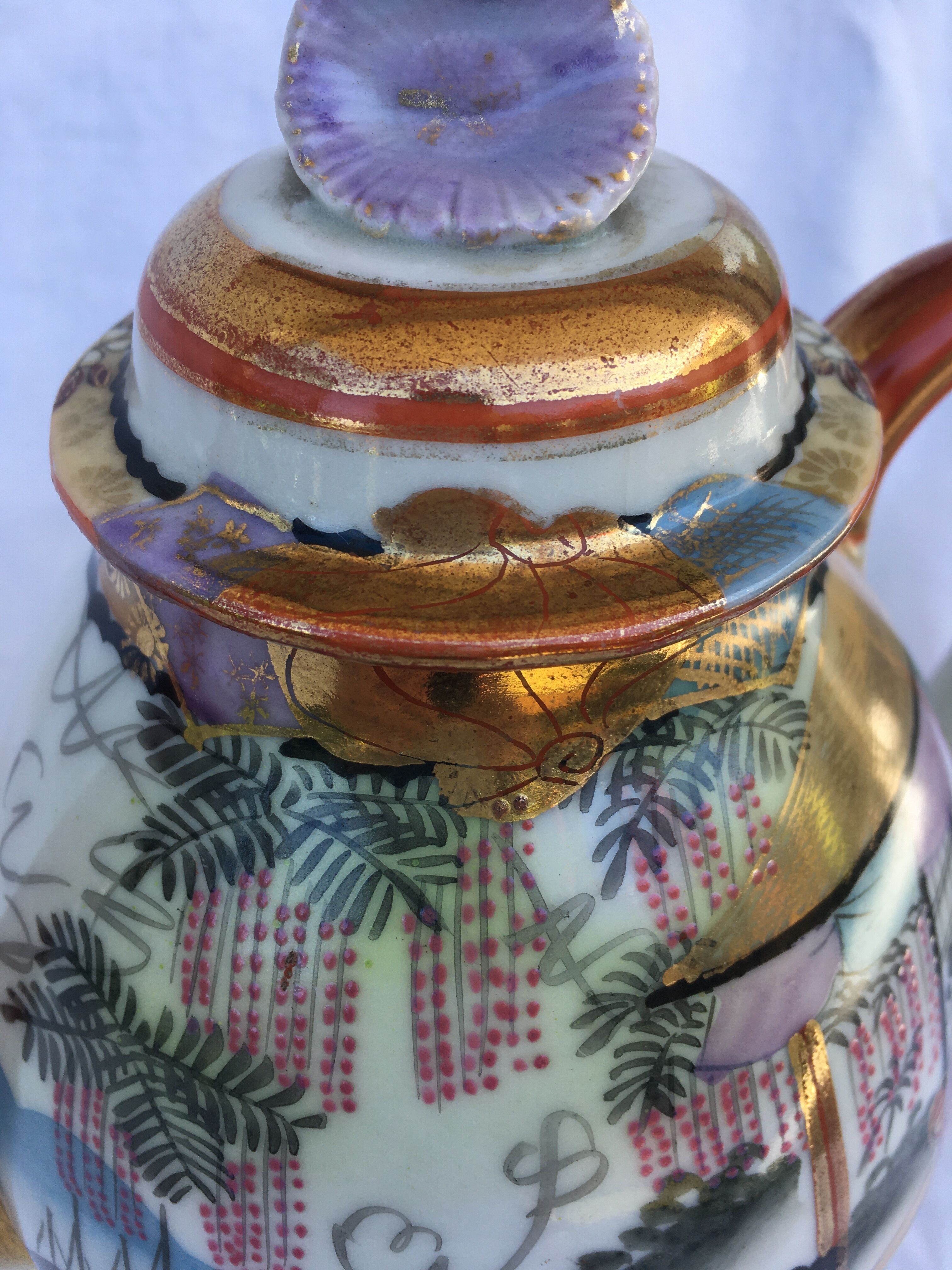 Porcelain teapot with Japanese decoration