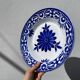 Round hollow ceramic dish with Saint Amand flower