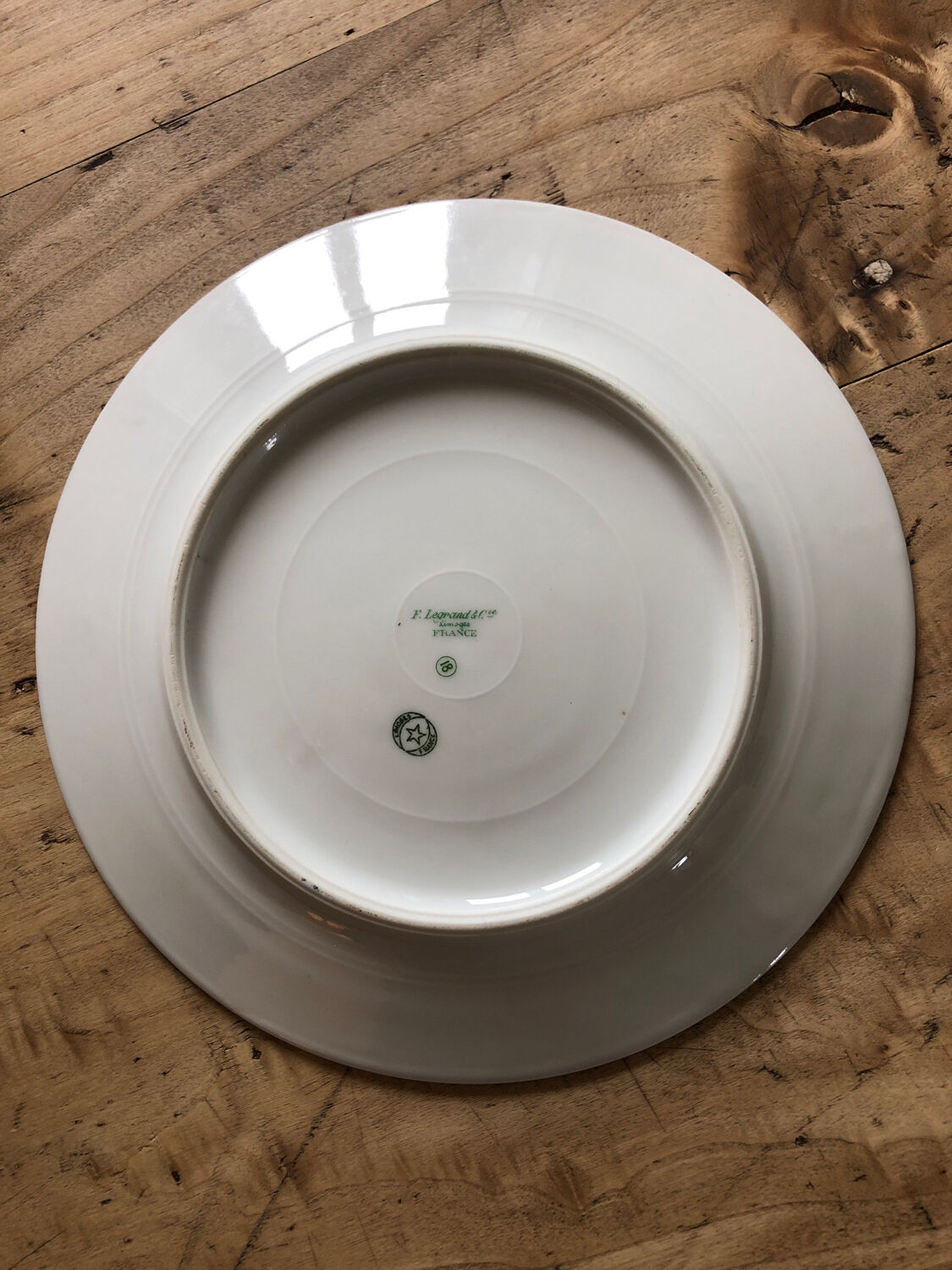 Flat porcelain plate from Limoges F Legrand