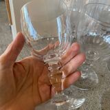 Set of 6 large Baccarat crystal wine glasses, balloon model