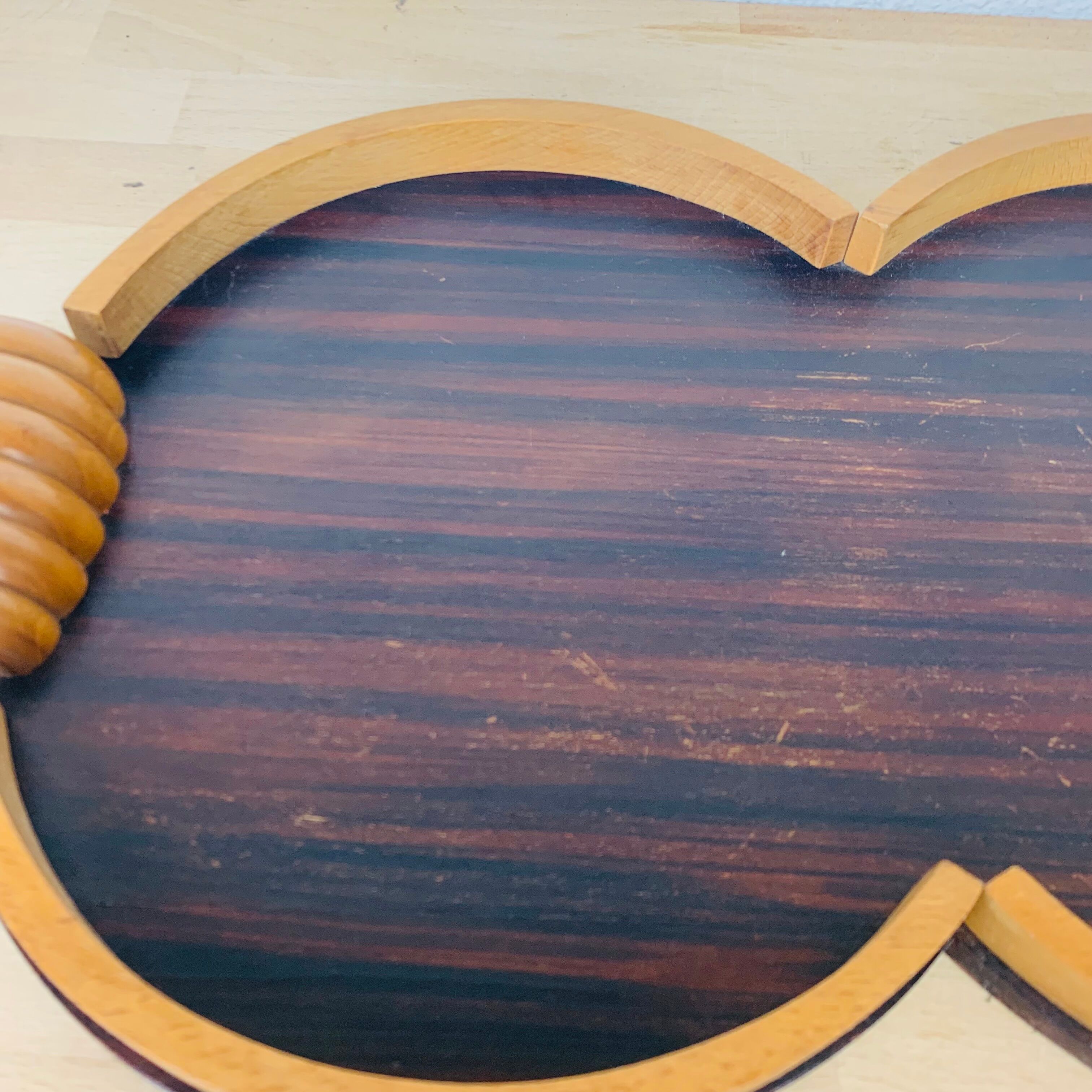 Art deco wood tray 52 cm