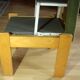 1970s bedroom stool, made of wood, metal and fabric, step stool, library stool, vintage