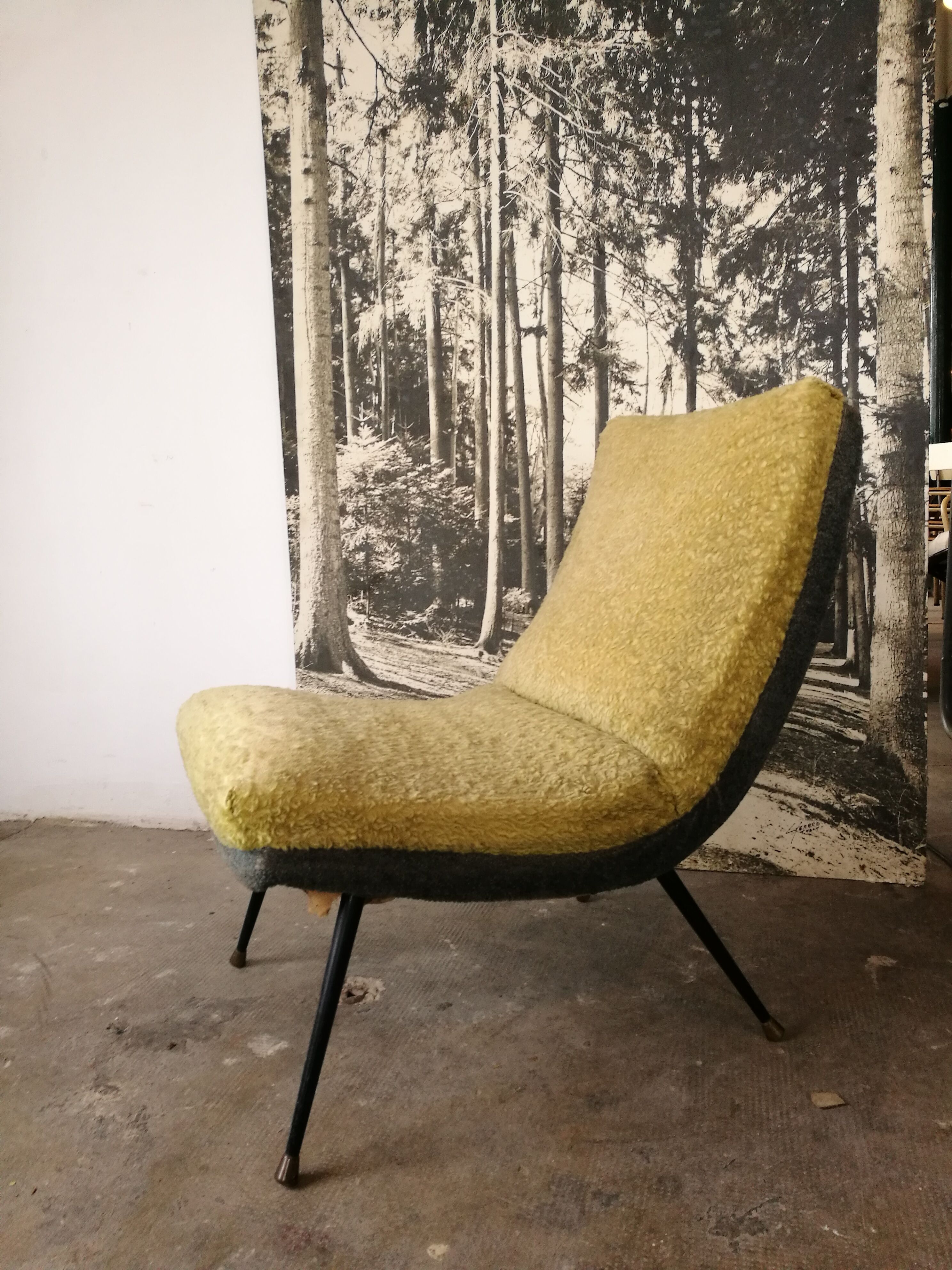 Heater, 60 year old synthetic fur chair