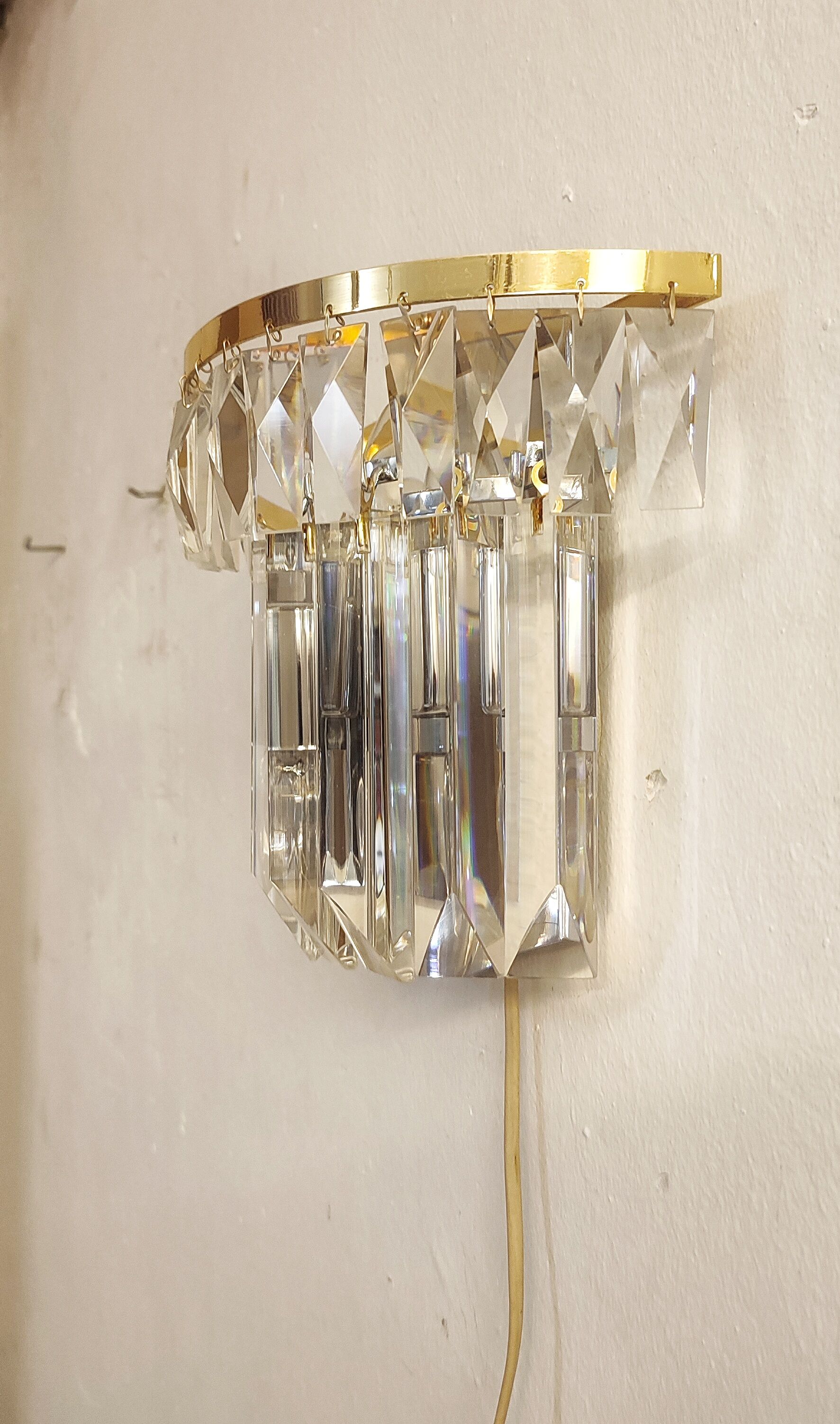 Glass wall lamp. Italy, 1950s