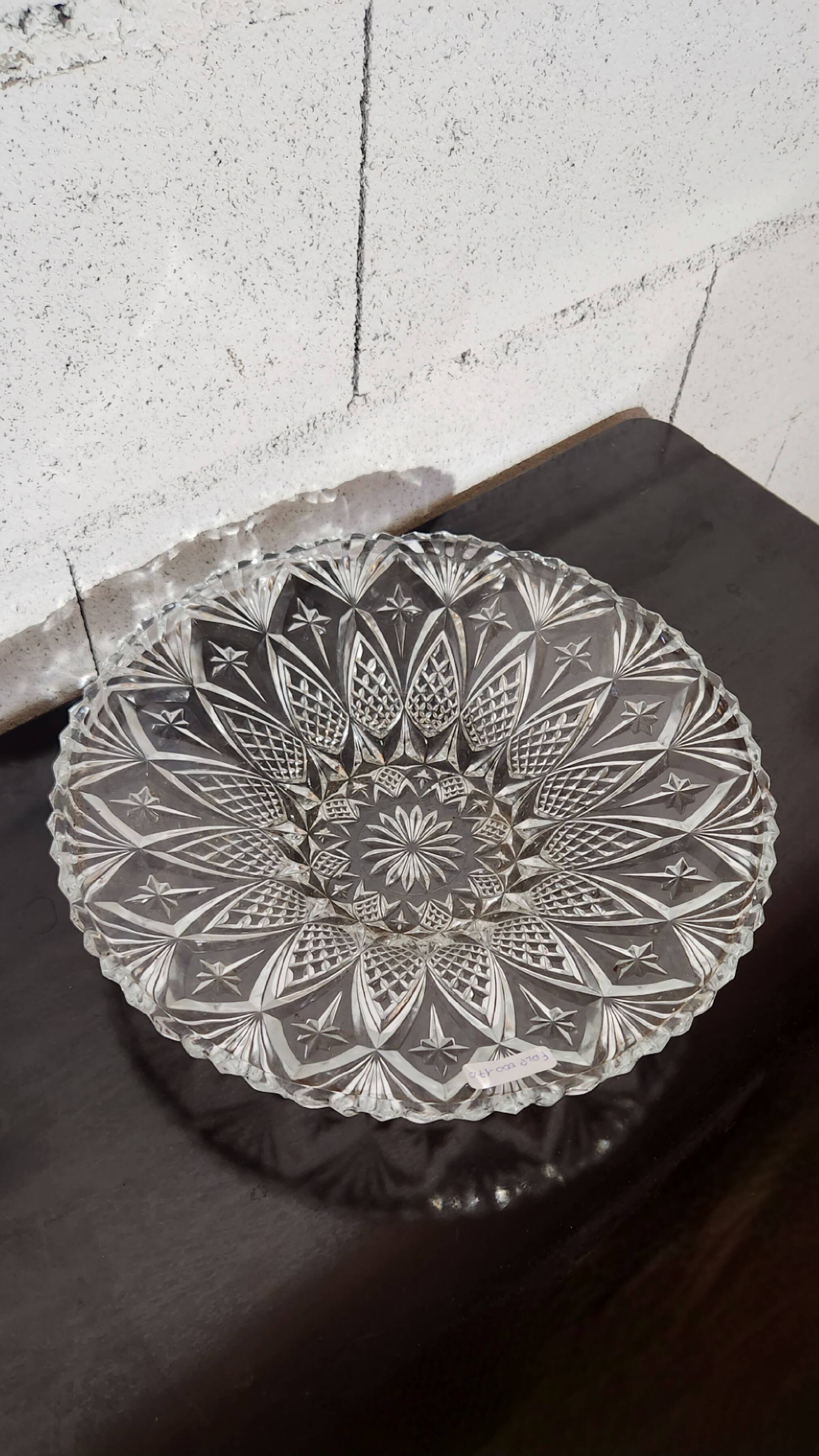 Coupelle en cristal taillé vintage – Ø 33 cm