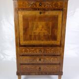 Secretary Empire Style Hand Polished Mahogany With Intarsia From 1820s