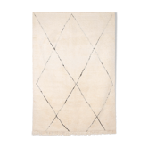 Tapis berbere beni ouarain avec losanges noirs 250 x 175 cm