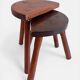 Antic Rustic Wabisabi Tripod Wooden Stools/ Accent Tables, France, Early 20th-C.