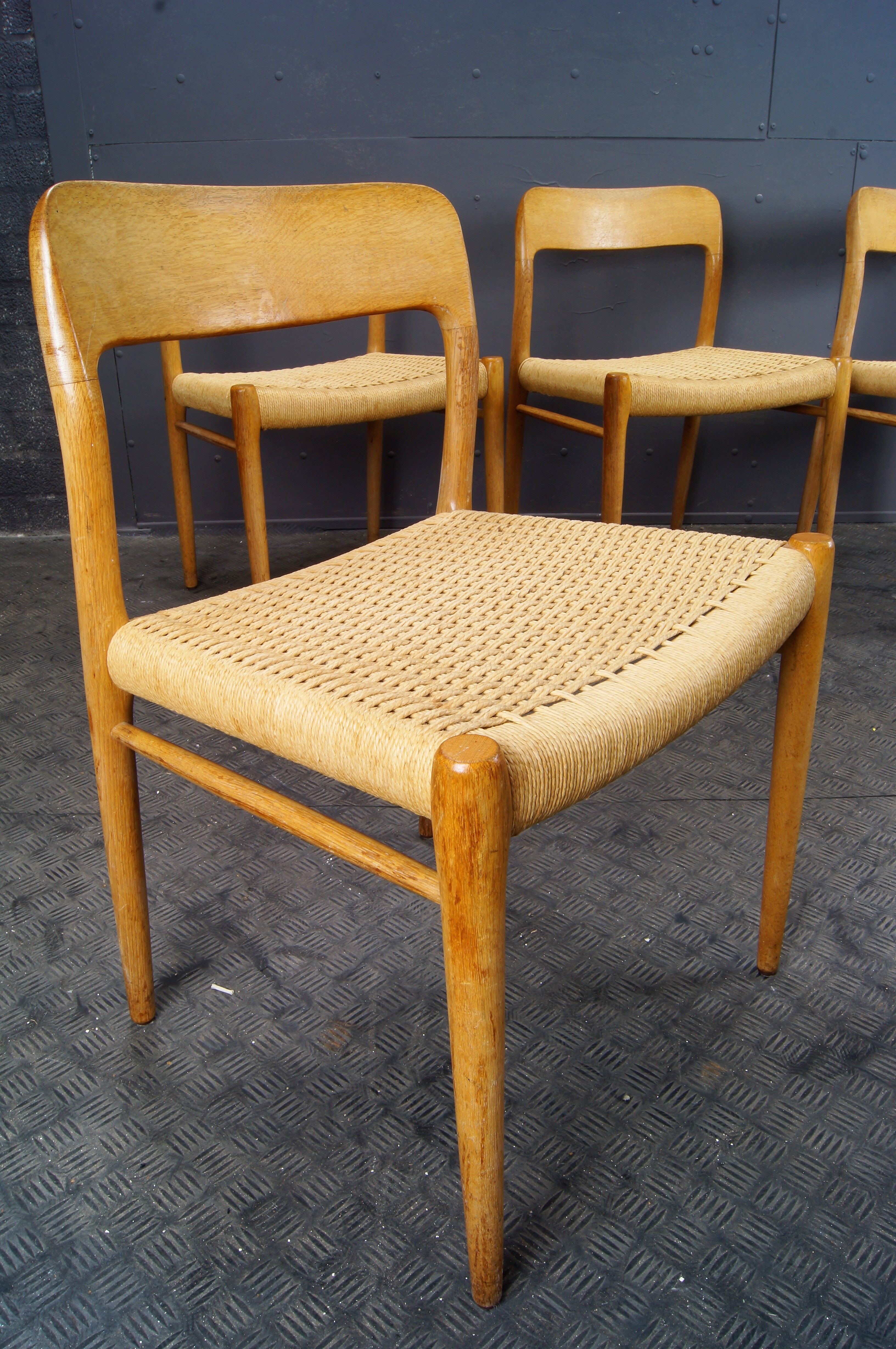 4 chairs by Niels Otto Moller, model 75 for J.L. Mollers Mobelfabrik
