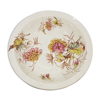 Hollow serving dish in Luneville earthenware model Poppy, iron earth, vegetable